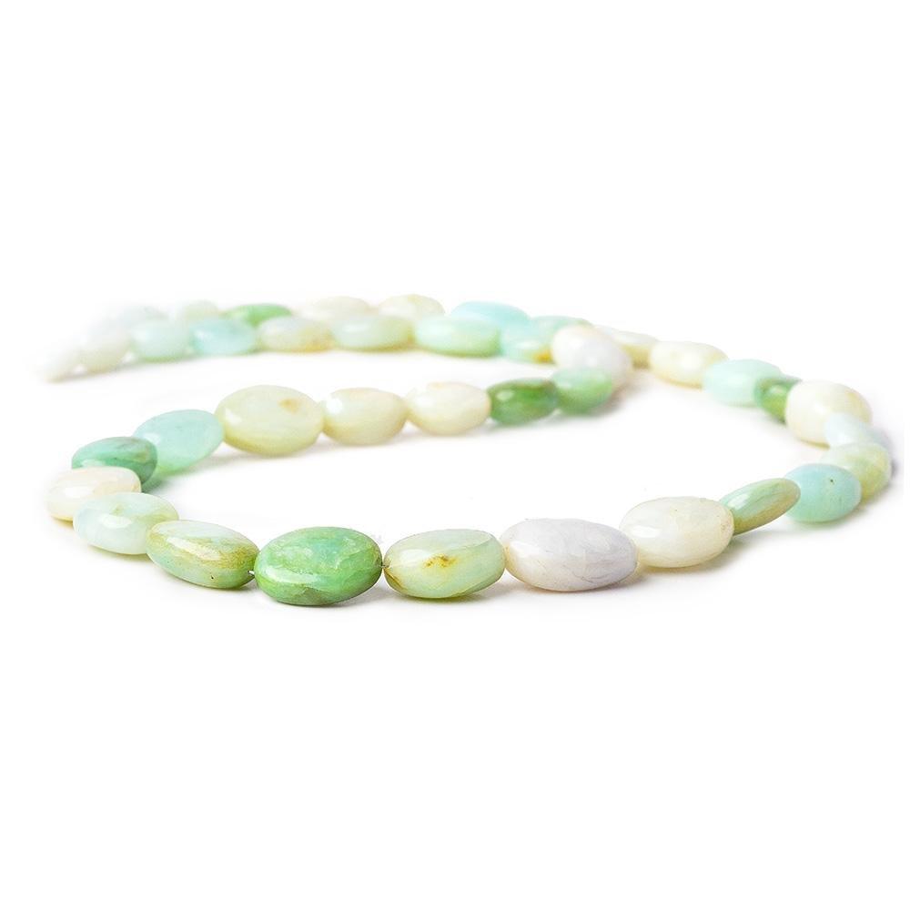 Blue Peruvian Opal plain oval beads 18 inch 40 pieces - The Bead Traders