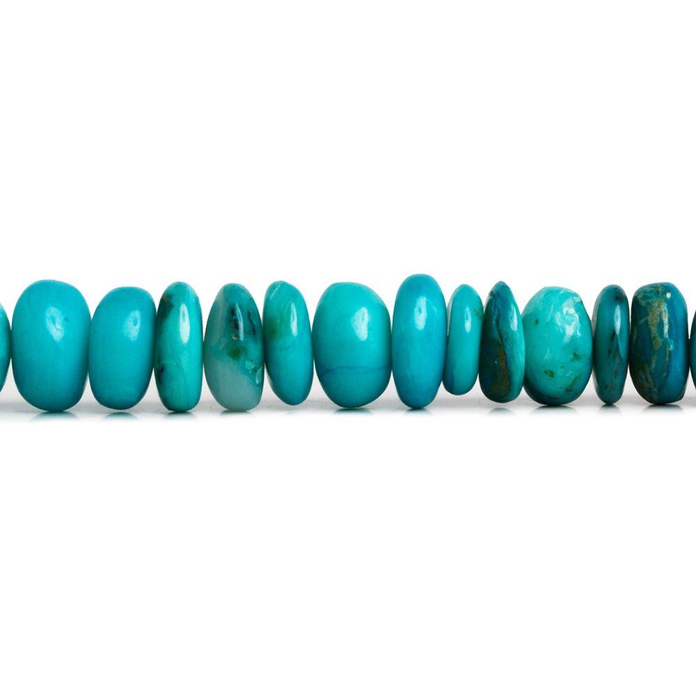 Blue Peruvian Opal Plain Rondelle Beads 12 inch 60 pieces - The Bead Traders