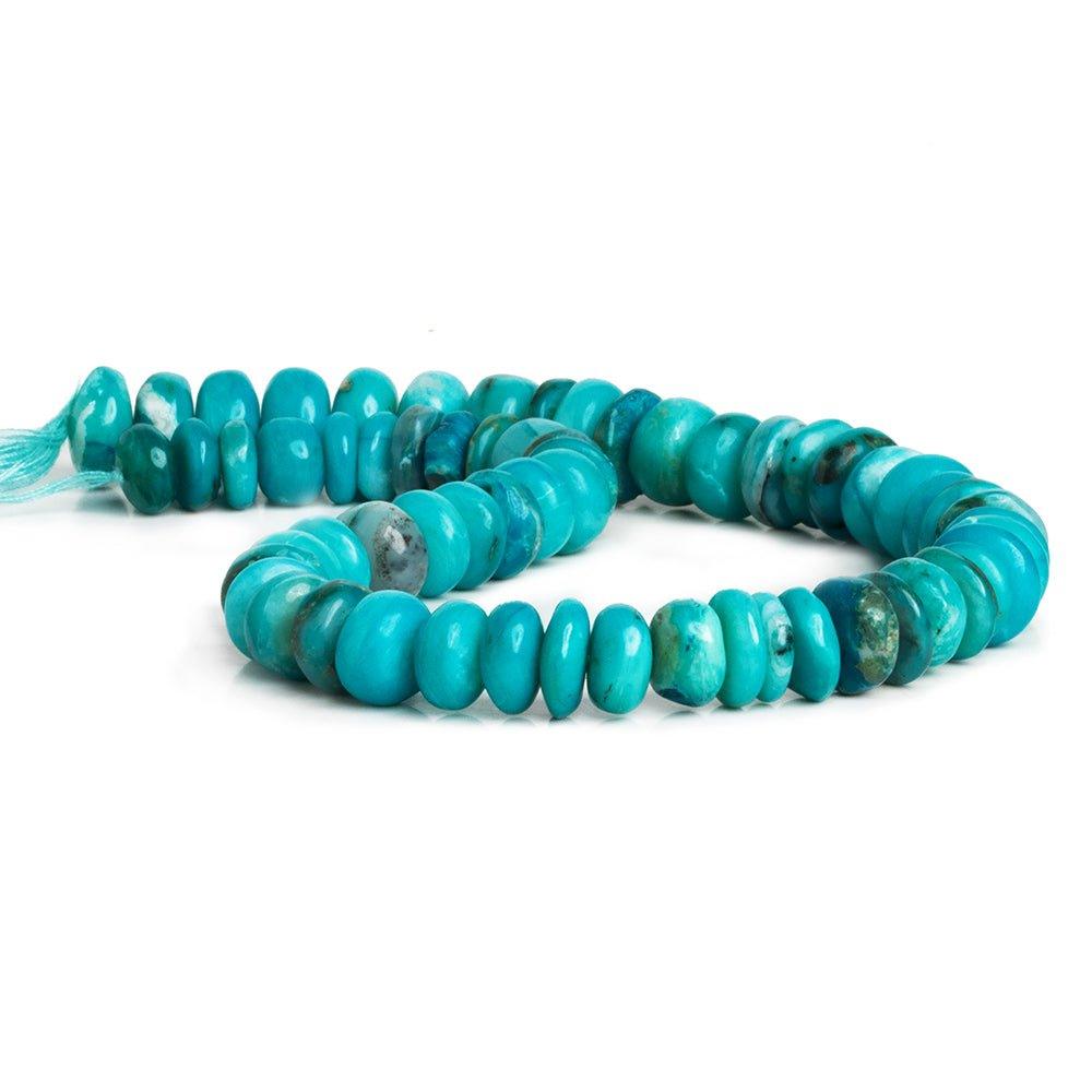 Blue Peruvian Opal Plain Rondelle Beads 12 inch 60 pieces - The Bead Traders