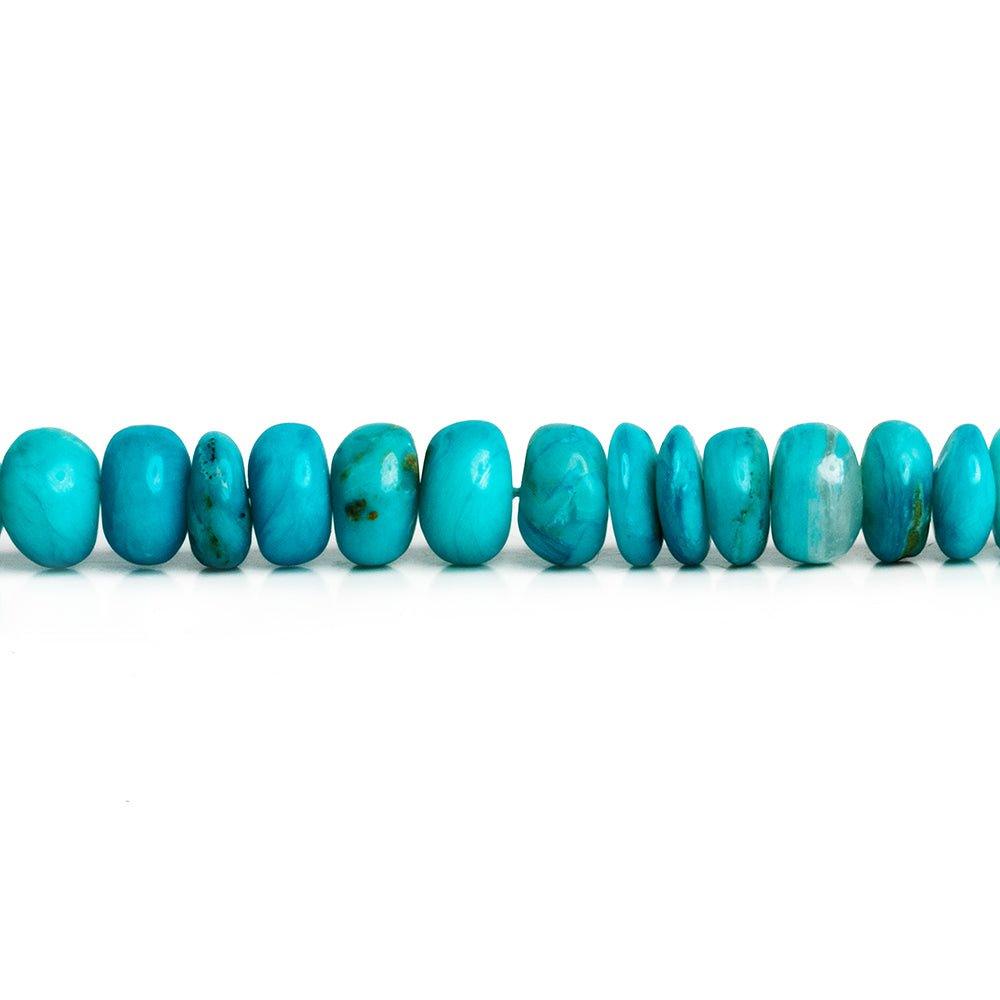 Blue Peruvian Opal Plain Rondelle Beads 12 inch 65 pieces - The Bead Traders