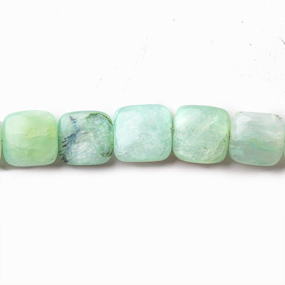 Blue Peruvian Opal plain square beads 8 inch 17 beads - The Bead Traders