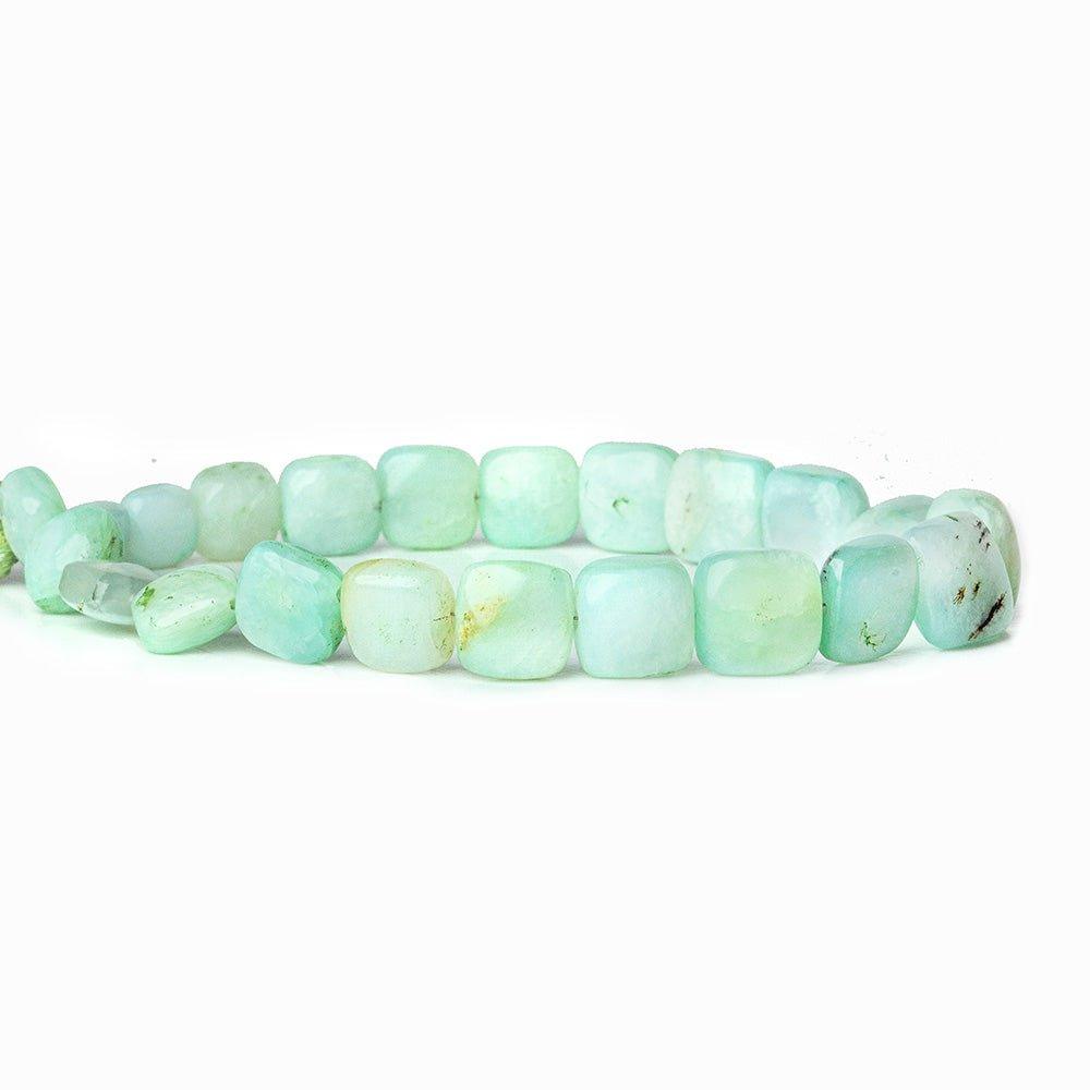 Blue Peruvian Opal plain square beads 8 inch 17 beads - The Bead Traders