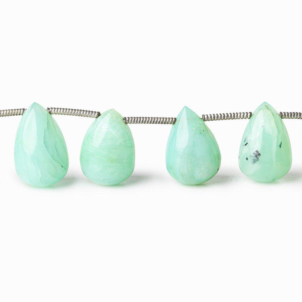 Blue Peruvian Opal plain teardrops 8 inch 6.5 inch 13x9mm average 16 beads - The Bead Traders