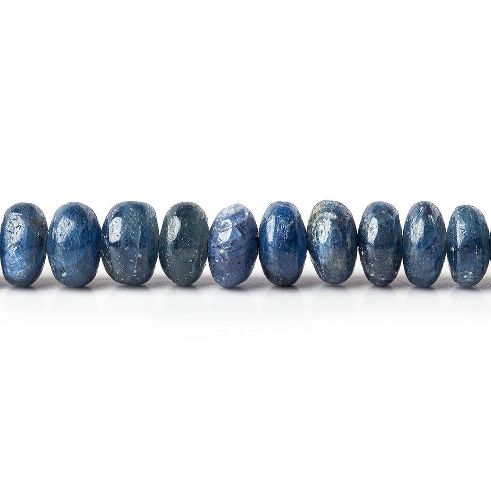 Blue Sapphire plain rondelle beads 14 inch 4.5-6.5mm 109 pieces - The Bead Traders