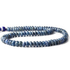 Blue Sapphire plain rondelle beads 14 inch 4.5-6.5mm 109 pieces - The Bead Traders