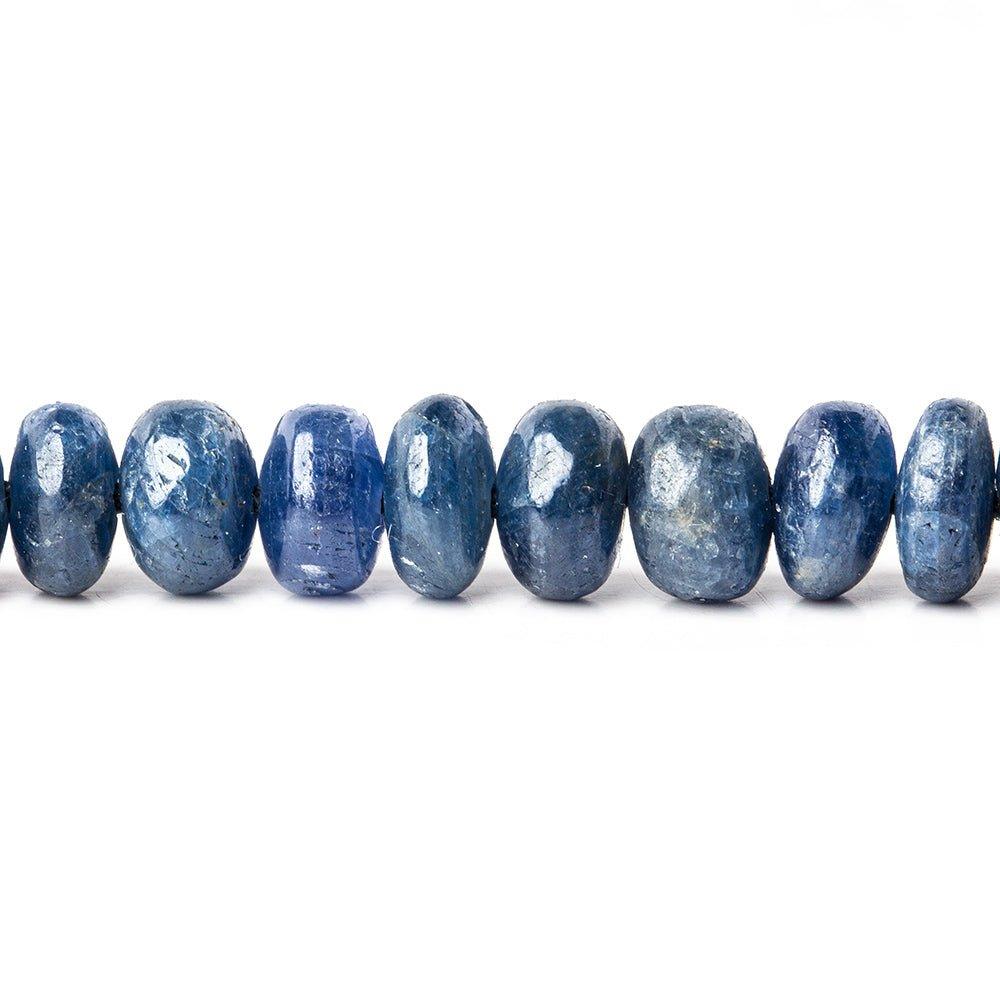 Blue Sapphire plain rondelle beads 14 inch 5-7mm 107 pieces - The Bead Traders