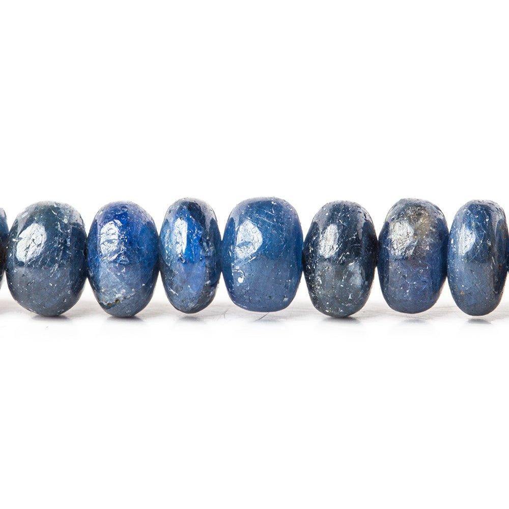Blue Sapphire plain rondelle beads 16 inch 5.5-6.5mm 110 pieces - The Bead Traders