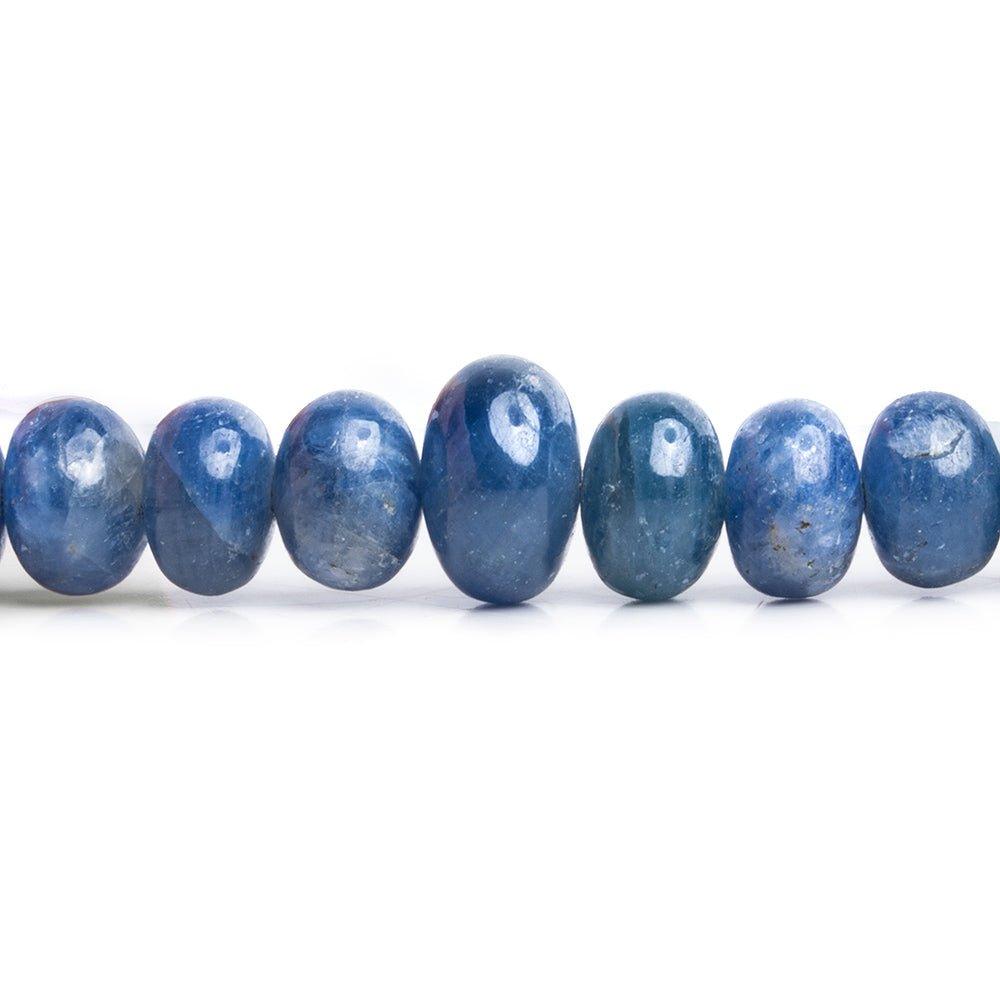 Blue Sapphire Plain Rondelle Beads 18 inch 90 pieces - The Bead Traders