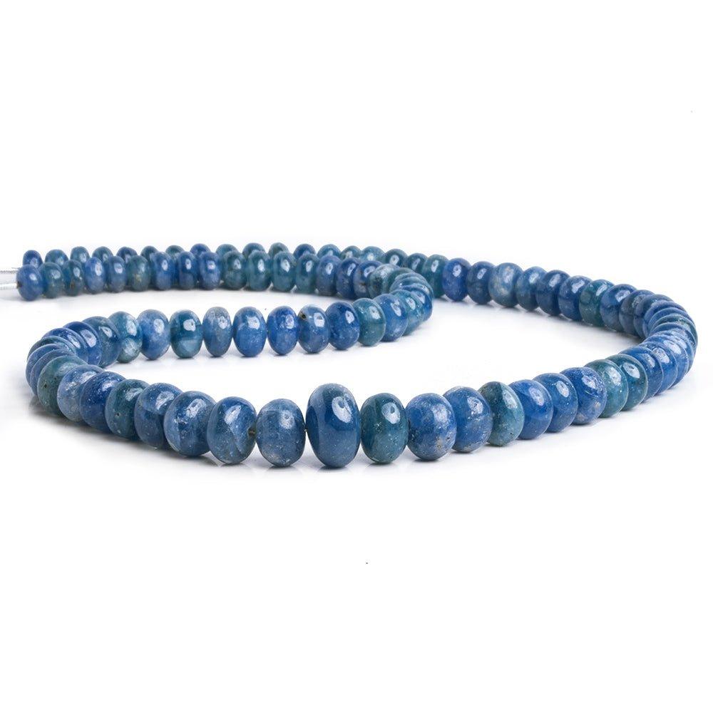Blue Sapphire Plain Rondelle Beads 18 inch 90 pieces - The Bead Traders