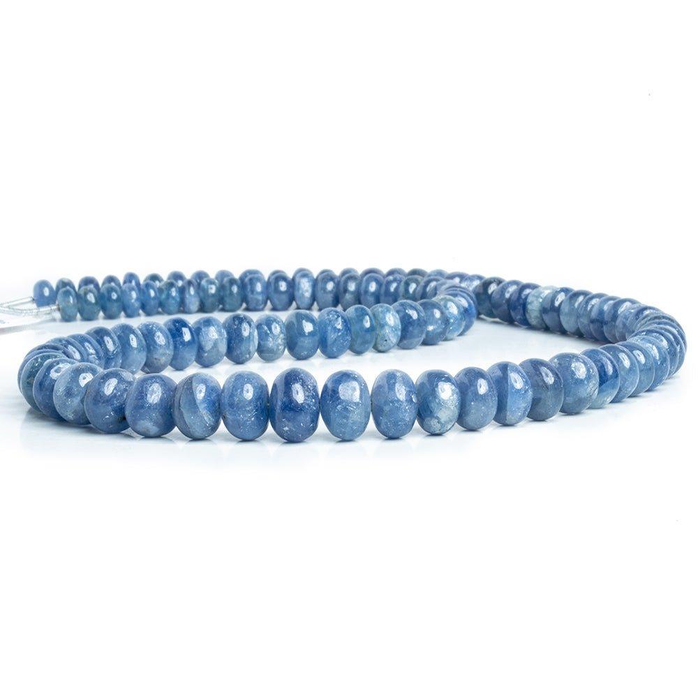 Blue Sapphire Plain Rondelle Beads 18 inch 95 pieces - The Bead Traders