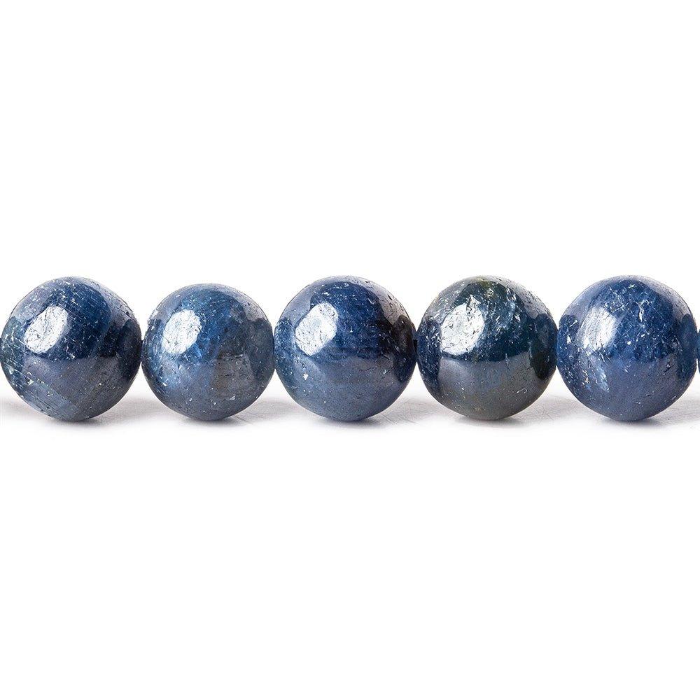 Blue Sapphire plain round beads 16 inch 6.5-8mm 57 pieces - The Bead Traders