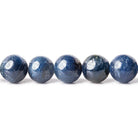 Blue Sapphire plain round beads 16 inch 6.5-8mm 57 pieces - The Bead Traders