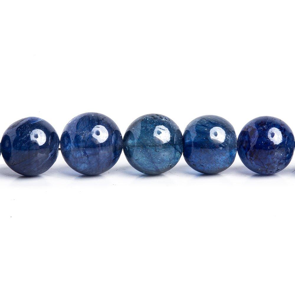 Blue Sapphire Plain Round Beads 18 inch 83 pieces - The Bead Traders