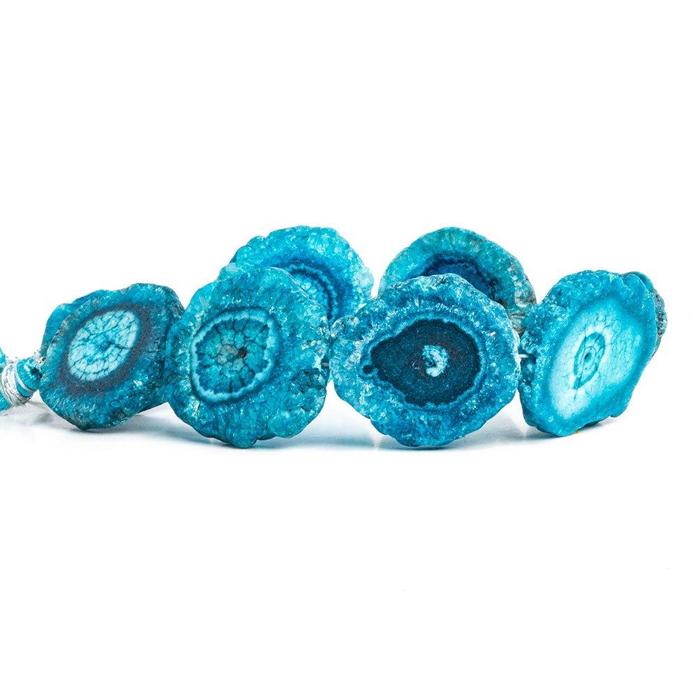 Blue Solar Quartz Slice Beads 8 inch 8 pieces - The Bead Traders