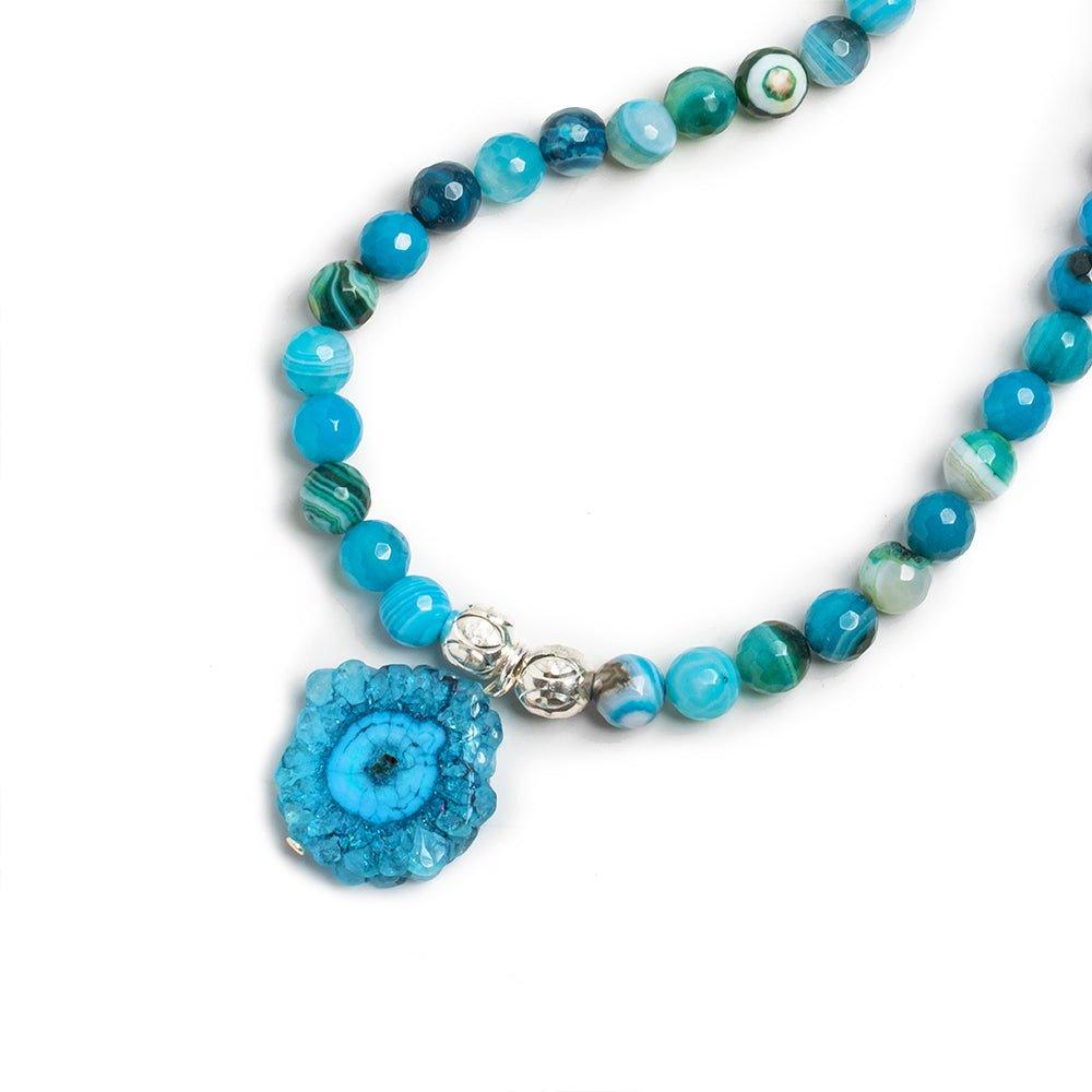 Blue Solar Quartz Slice Focal Bead Lot of 5 - The Bead Traders