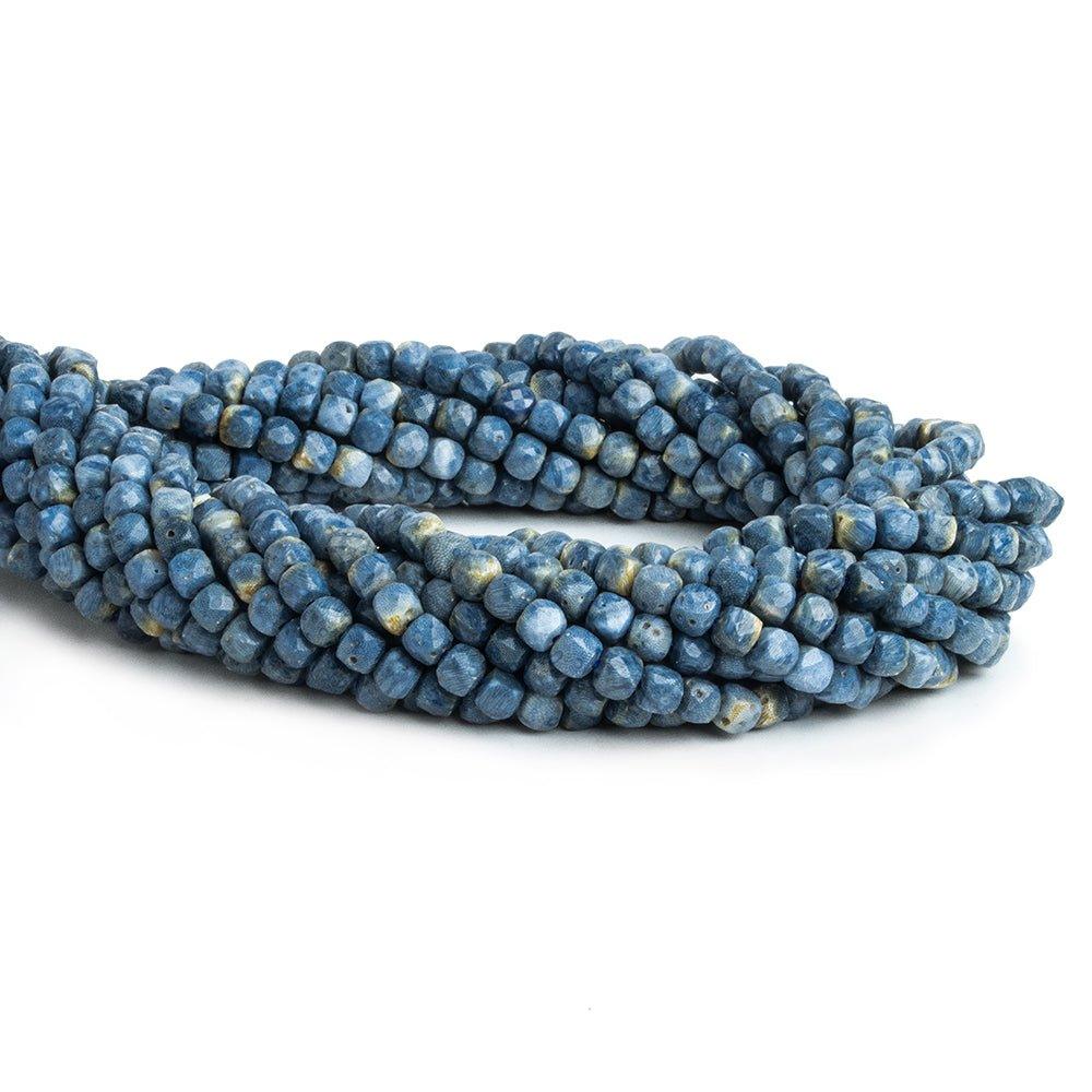 Blue Sponge Coral Faceted Cube Beads 15 inch 90 pieces - The Bead Traders