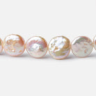 Blush Peach Coin Freshwater Pearl 16 inch 37 pieces 9.5-10.5mm - The Bead Traders