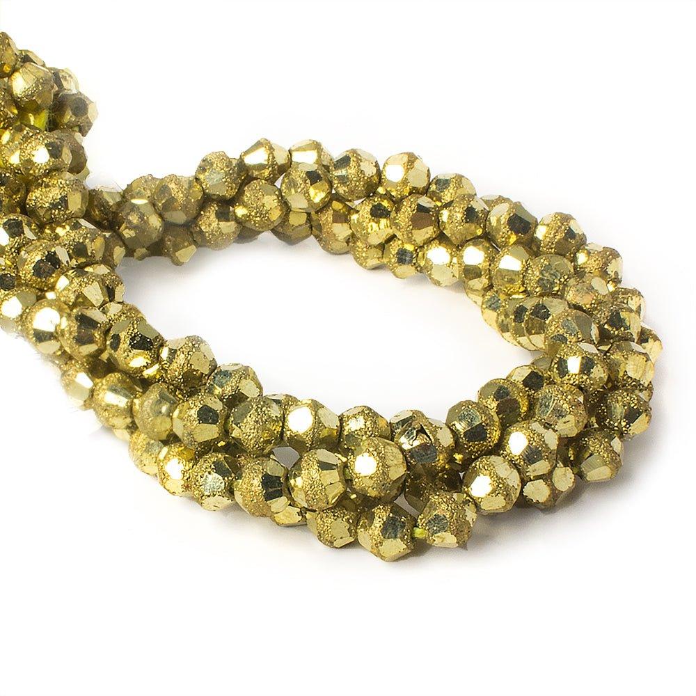 Brass Round 5mm Nugget Bead Stardust & Plain, 8" length, 43 pcs - The Bead Traders