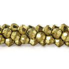 Brass Round 5mm Nugget Bead Stardust & Plain, 8" length, 43 pcs - The Bead Traders