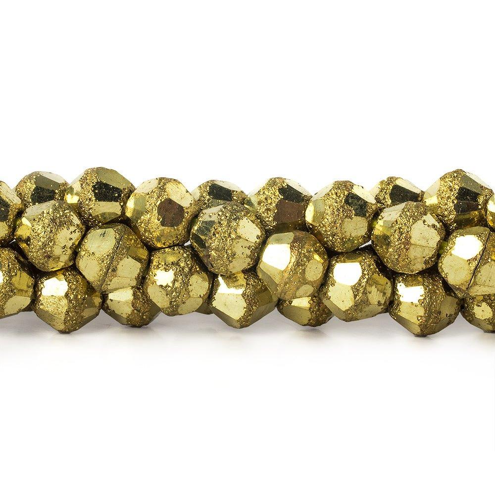 Brass Round 5mm Nugget Bead Stardust & Plain, 8" length, 43 pcs - The Bead Traders