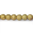 Brass Round 6mm Stardust Bead, 8" length, 35 pcs - The Bead Traders