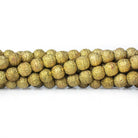 Brass Round 6mm Stardust Bead, 8" length, 35 pcs - The Bead Traders