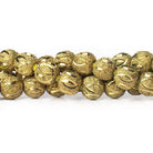Brass Round 8mm Satin Bead Diamond Cut Elipses, 8" length, 28 pcs - The Bead Traders