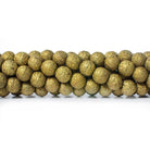 Brass Round 8mm Stardust Bead, 8" length, 27 pcs - The Bead Traders