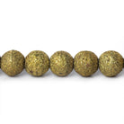 Brass Round 8mm Stardust Bead, 8" length, 27 pcs - The Bead Traders