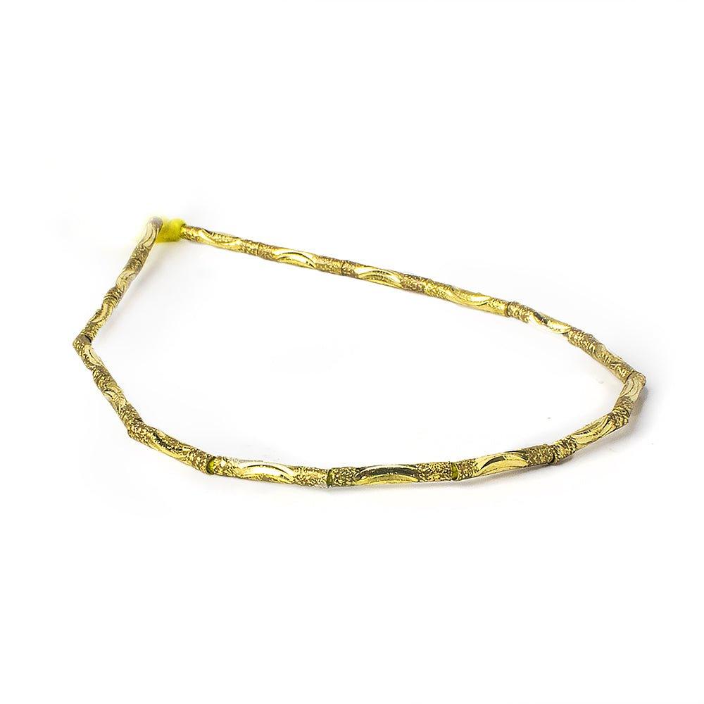 Brass Tube 12x2mm Stardust & Diamond Cut Waves, 8" length, 17 pcs - The Bead Traders