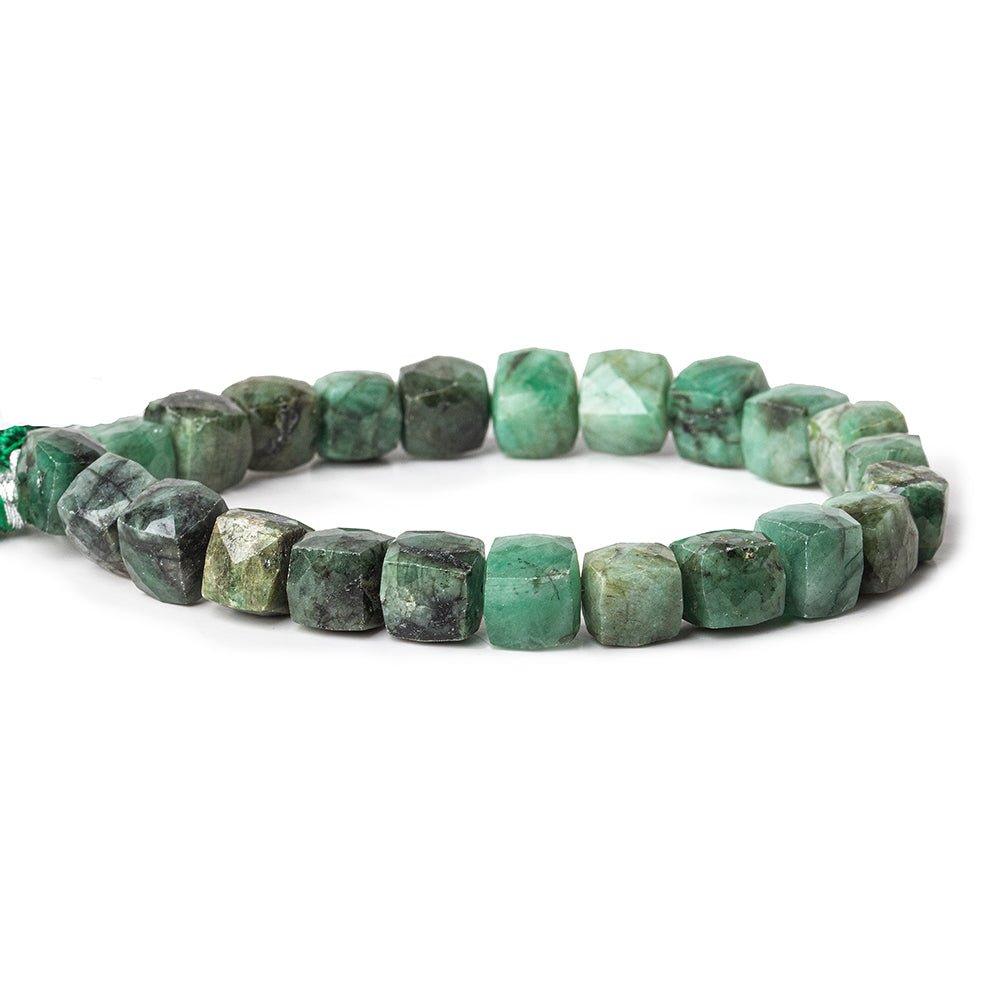 Brazilian Emerald faceted cubes 8 inch 24 beads 8x8mm - 9x9mm - The Bead Traders