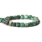 Brazilian Emerald faceted cubes 8 inch 24 beads 8x8mm - 9x9mm - The Bead Traders