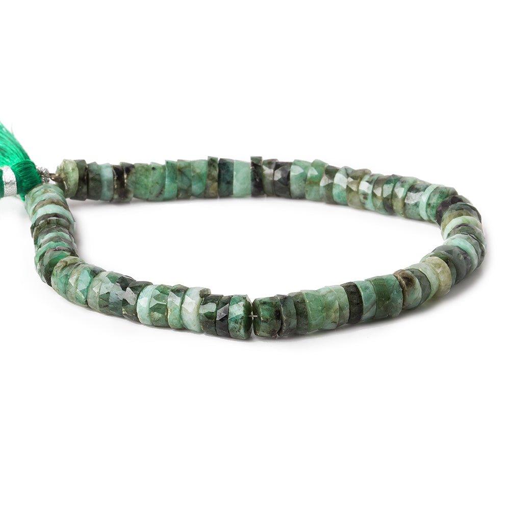 Brazilian Emerald Faceted Heishi beads 8 inch 83 pieces - The Bead Traders