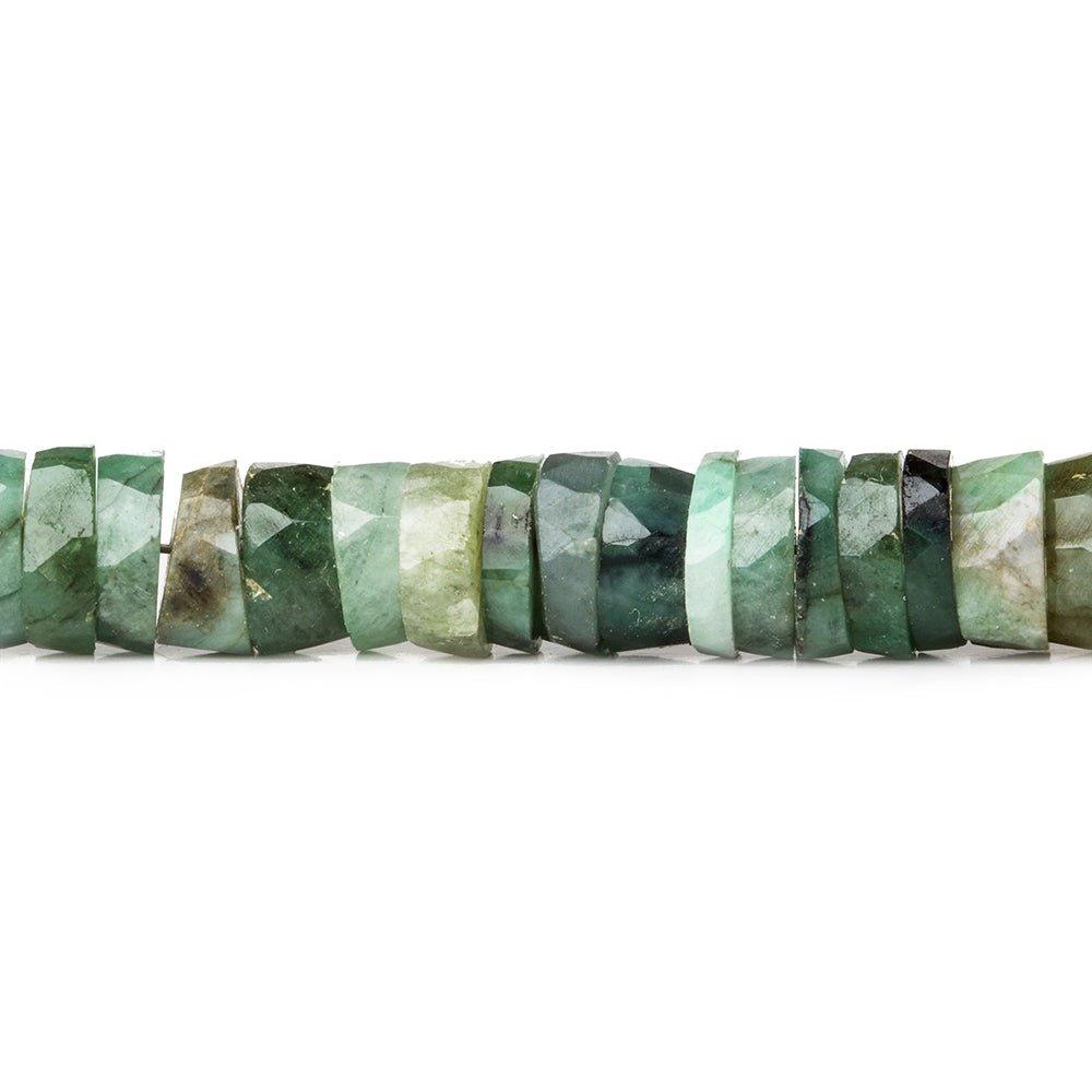 Brazilian Emerald Faceted Heishi beads 8 inch 83 pieces - The Bead Traders