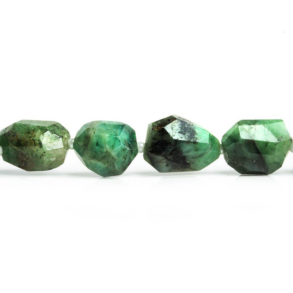 Brazilian Emerald Faceted Nugget Beads 10 inch 16 pieces - The Bead Traders