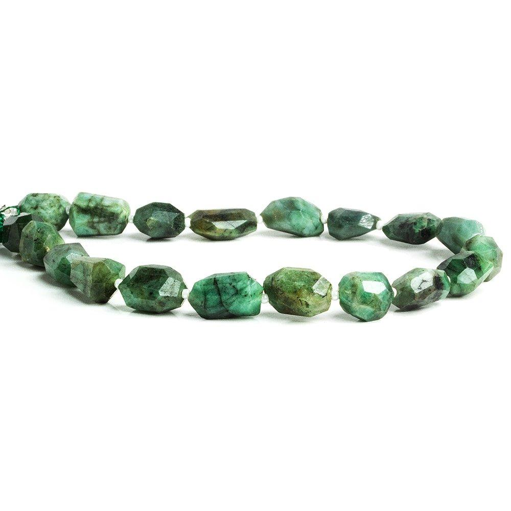 Brazilian Emerald Faceted Nugget Beads 10 inch 16 pieces - The Bead Traders