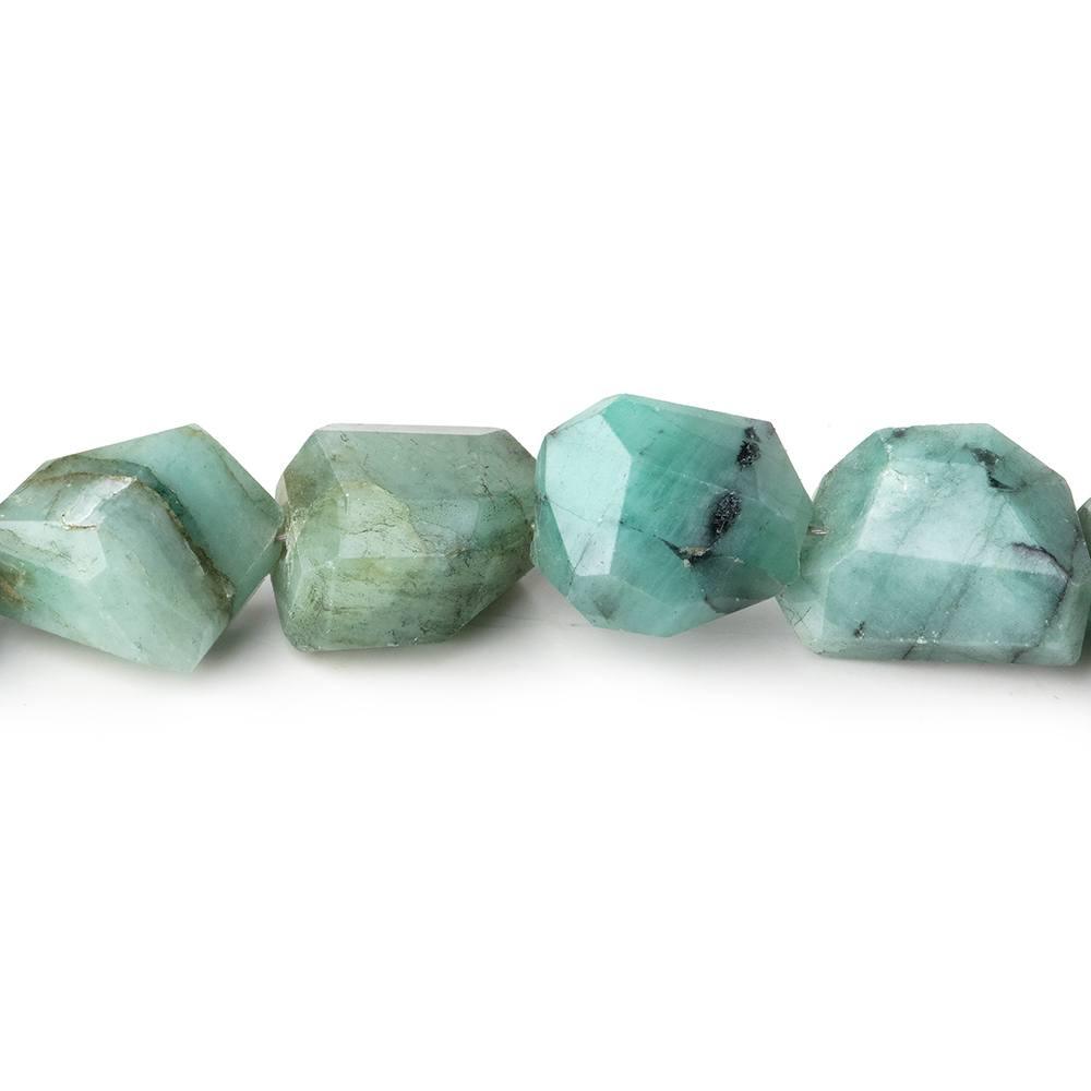 Brazilian Emerald faceted nugget beads 8 inch 15 pieces - The Bead Traders