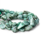 Brazilian Emerald faceted nugget beads 8 inch 15 pieces - The Bead Traders