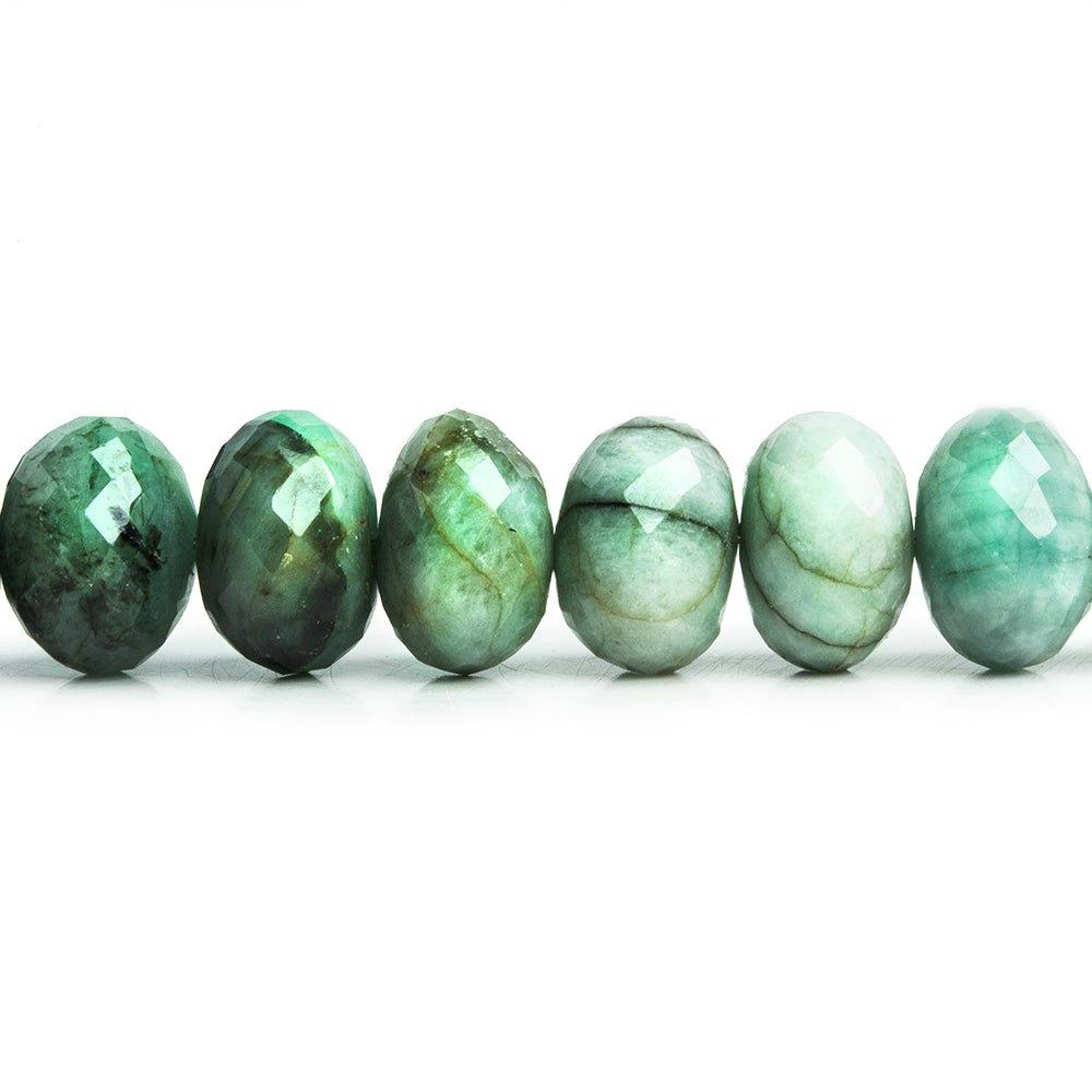 Brazilian Emerald Faceted Rondelle Beads 8 inch 28 pieces - The Bead Traders