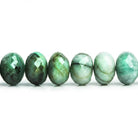 Brazilian Emerald Faceted Rondelle Beads 8 inch 28 pieces - The Bead Traders