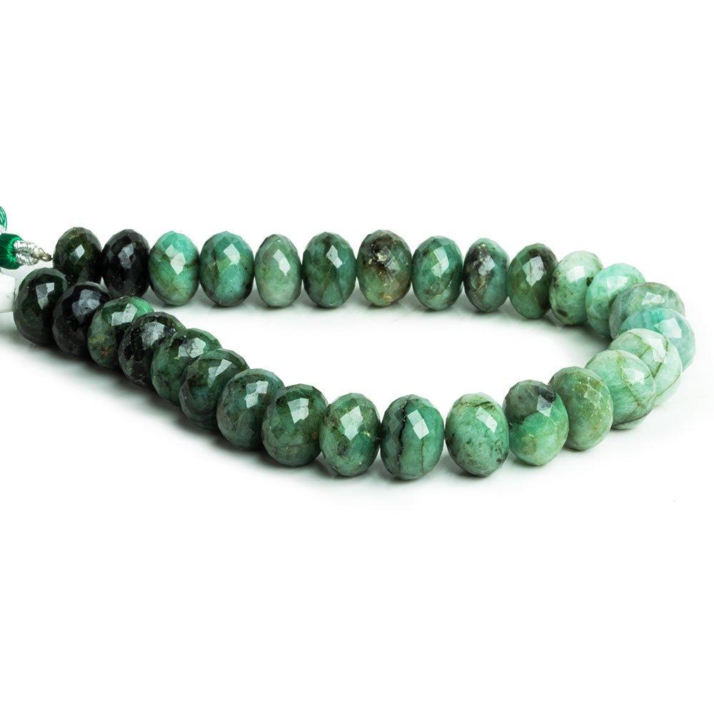 Brazilian Emerald Faceted Rondelle Beads 8 inch 28 pieces - The Bead Traders