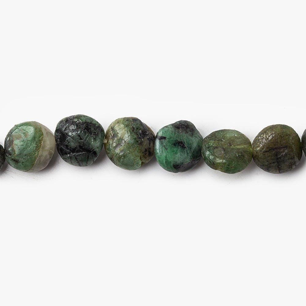 Brazilian Emerald puffy plain nuggets 12 inch 35 beads - The Bead Traders