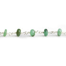 Brazilian Emerald Rondelle Silver Chain by the Foot 30 pieces - The Bead Traders