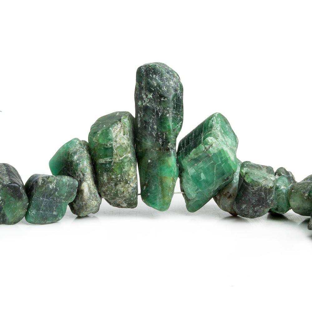 Brazilian Emerald Top Drilled Tumbled Crystals 8 inches 42 Beads - The Bead Traders