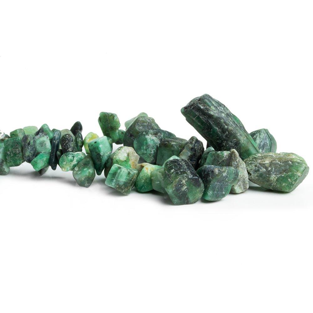 Brazilian Emerald Top Drilled Tumbled Crystals 8 inches 42 Beads - The Bead Traders
