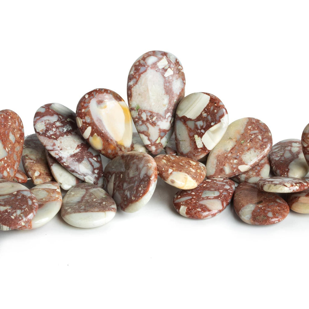 Brecciated Jasper Pear Beads 7.5 inch 42 beads - The Bead Traders