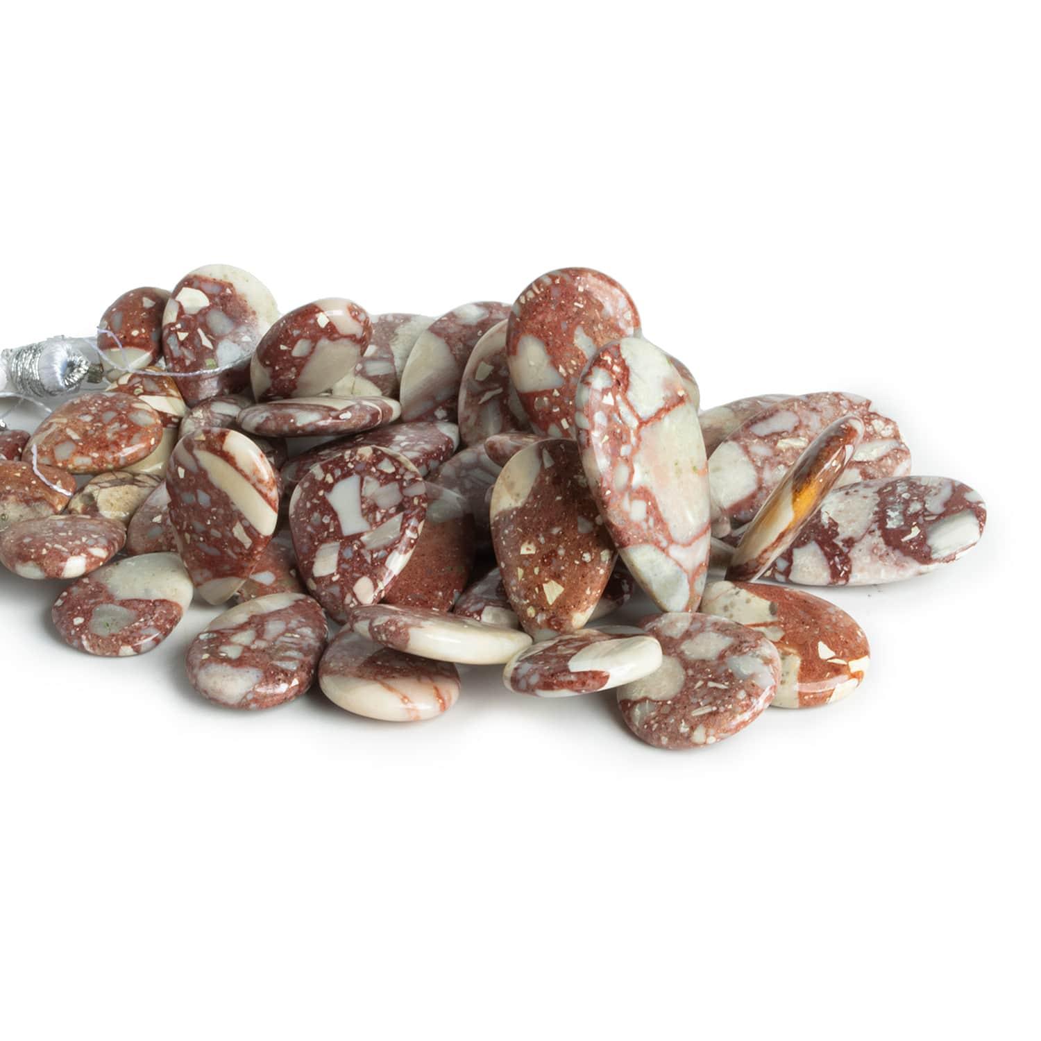 Brecciated Jasper Pear Beads 7.5 inch 42 beads - The Bead Traders
