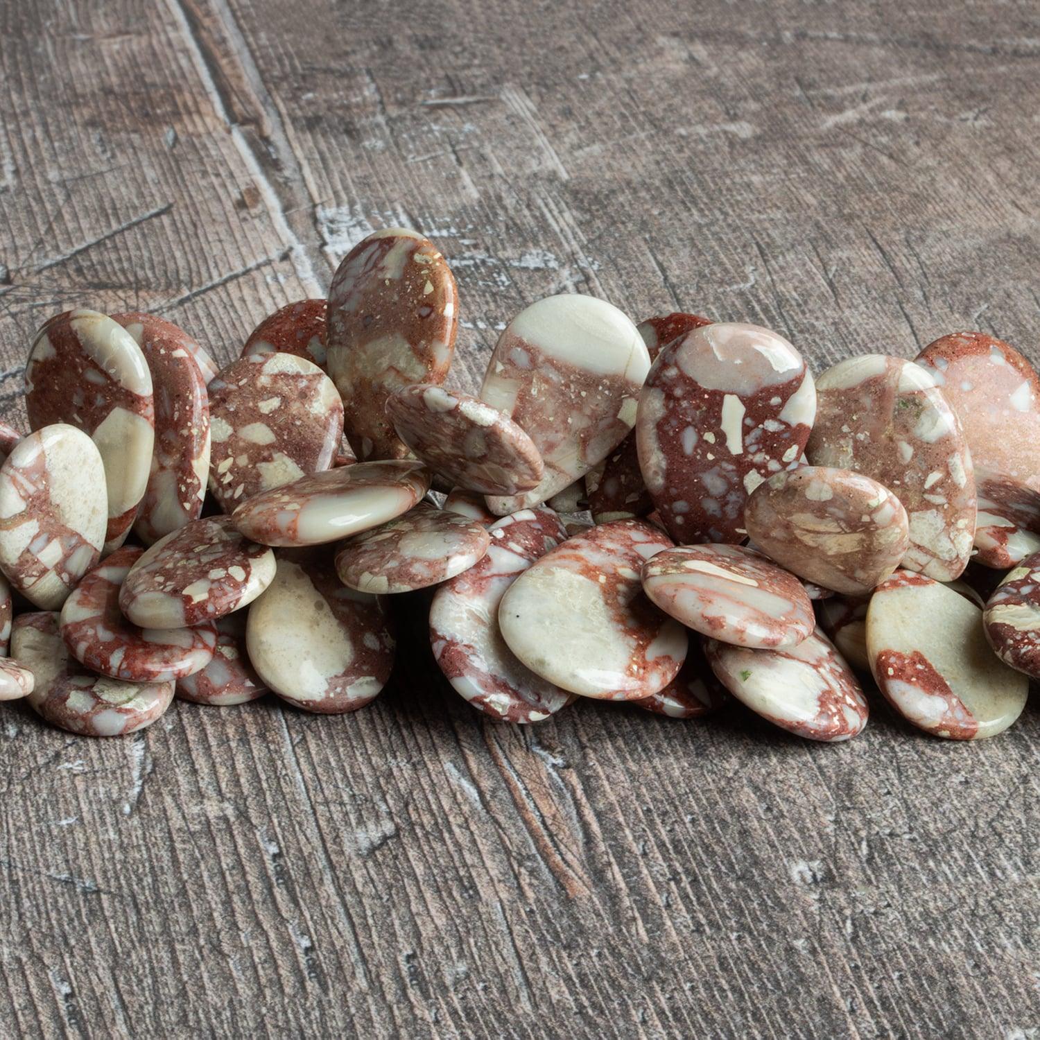 Brecciated Jasper Pear Beads 7.5 inch 42 beads - The Bead Traders