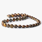 Bronze Brown Center Drilled Button Freshwater Pearl 16 inch 44 pieces 10mm - The Bead Traders