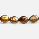 Bronze Flat Oval Freshwater Pearls 15 inch 29 pieces - The Bead Traders